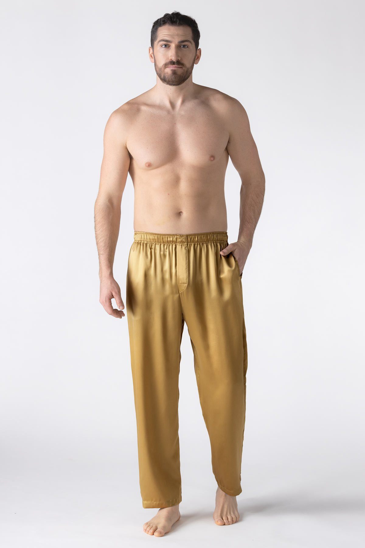 Dries Van Noten: Gold Embellished Trousers | SSENSE